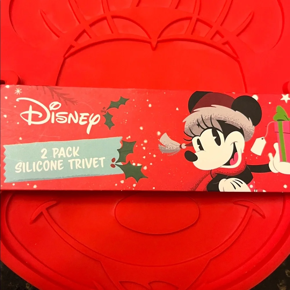 Disney Red Minnie Mouse Silicone Trivet Set